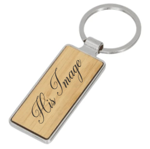 Metal Border Wooden Keychain
