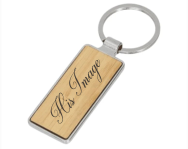 Metal Border Wooden Keychain