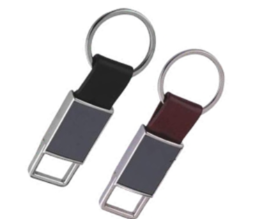 Square Hook Leatherette Keychain
