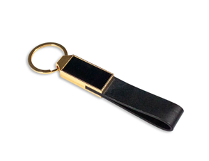 Leatherette Gold Keychain