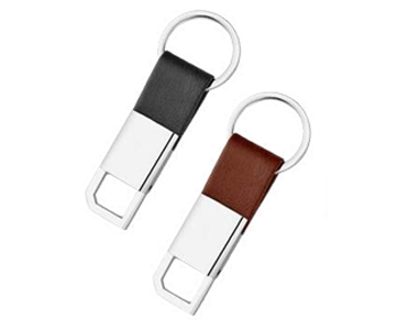 D-Hook Leatherette Keychain