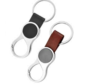 Round Hook Leatherette Keychain