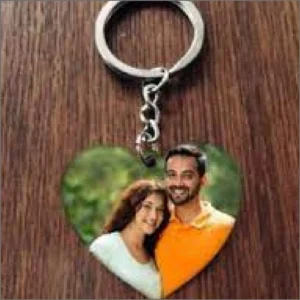 Multicolor Custom MDF Heart Key Chain