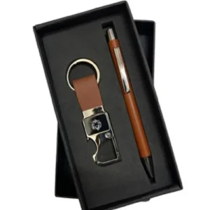 Leatherette Keychain, Pen