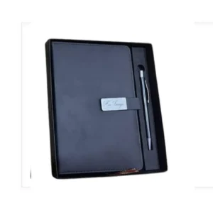 PU Leather (Diary),Metal (Pen) Diary & Pen Gift Set (Premium Rectangle)